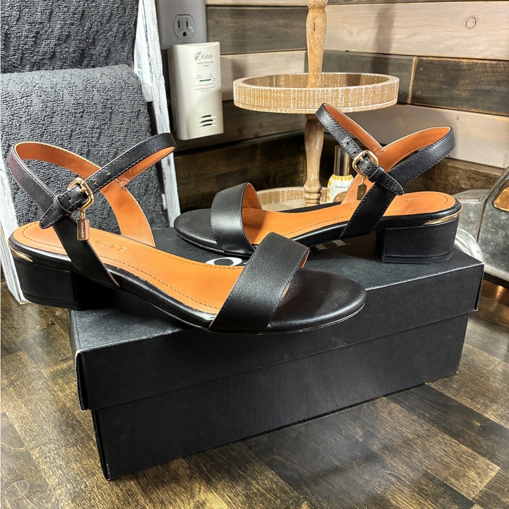COACH IDA 35 Leather Sandal G4869 Black Size 7 - Picture 5 of 14